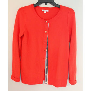 GAP Red Orange Gap Cardigan with Stripe Detail Size S